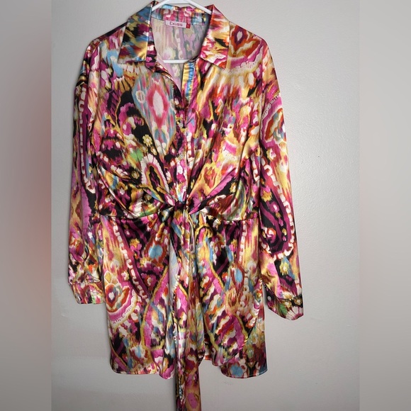 Vibrant Multicolor Patterned Dress - Picture 1 of 5